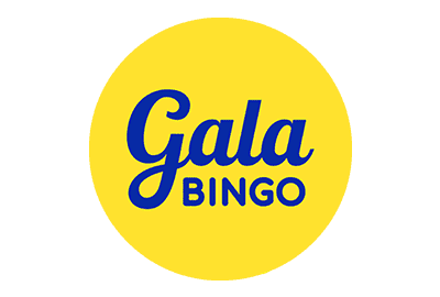 Gala bingo logo on a yellow background.